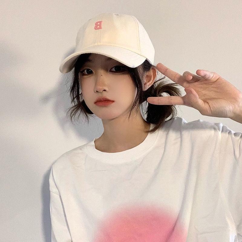 New Hat Baseball Hat for Women In Summer Thin Korean Style Versatile Face Showing Small Curved Brim Letter Baseball Cap