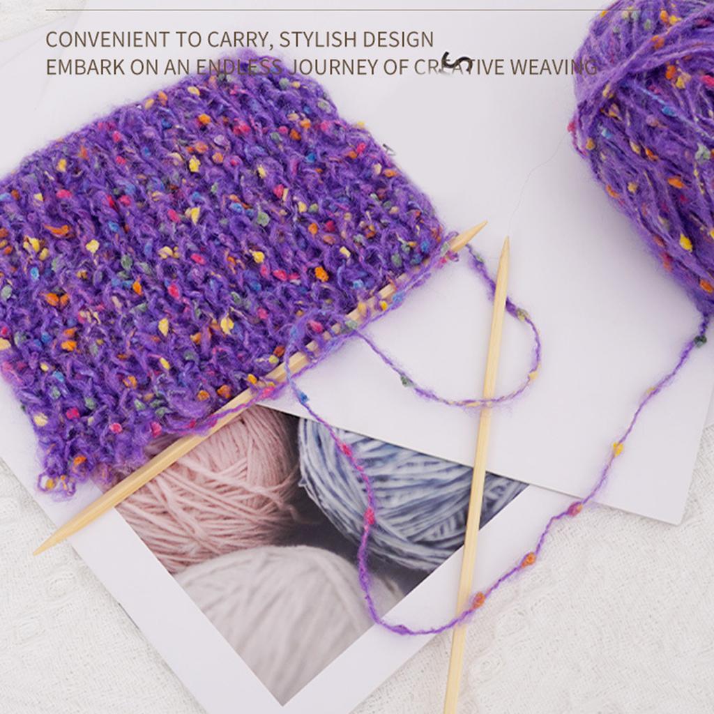 Double Pointed Head Knitting Needle 20cm Long Straight Wood Knitting Needle Set with Case for Knitting Weaving Project