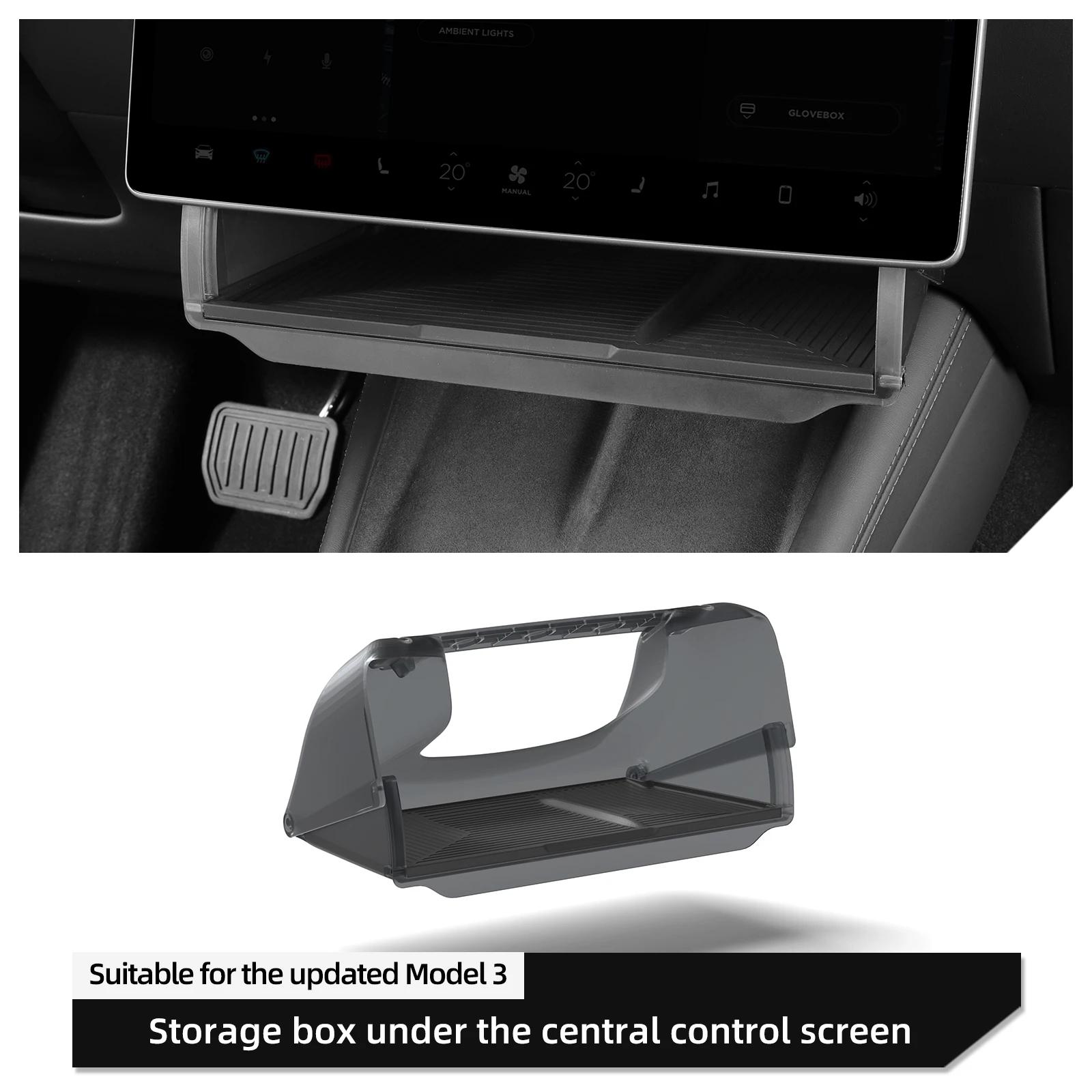 

для Tesla Model 3 Highland 2025 Автомобильный ящик для хранения вещей Скрытый органайзер для хранения под центральным экраном управления Лоток Аксессуары