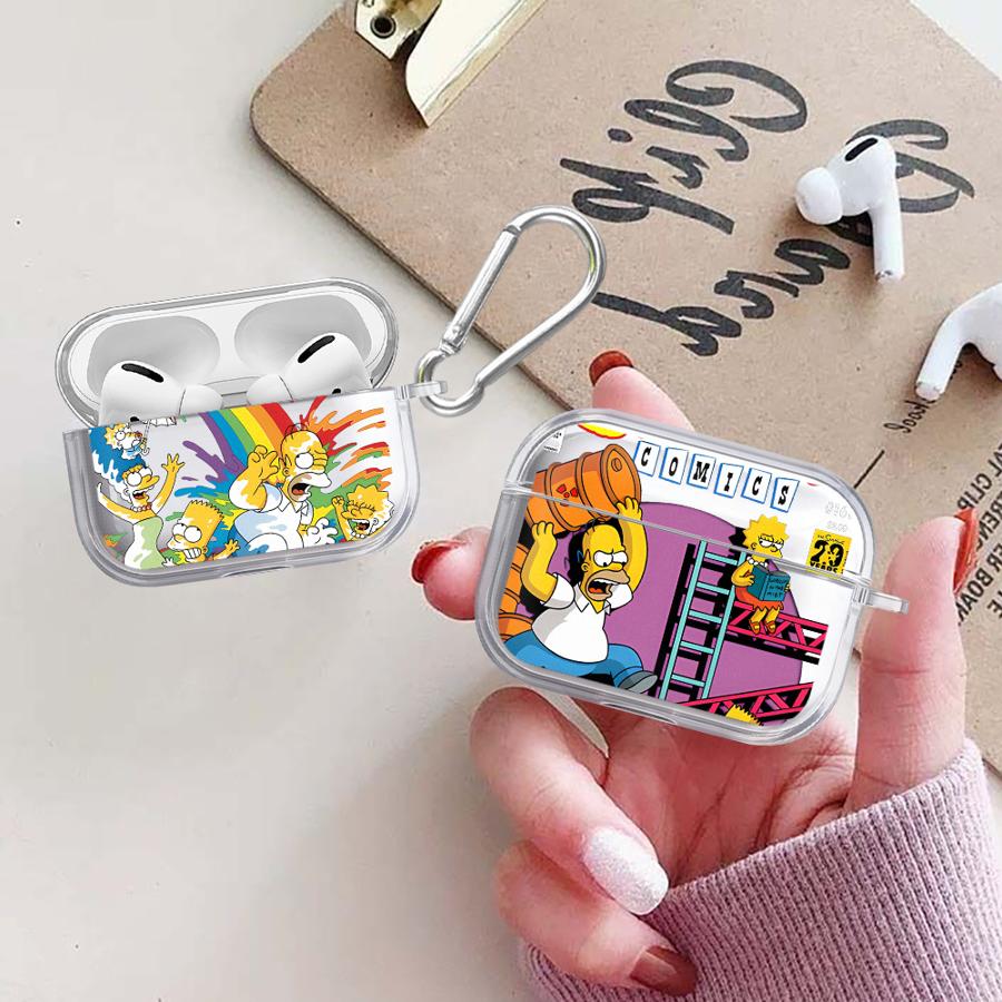 Cartoon The S-simpsons Clear Earphone Cases Cover Case For Airpods 4 Pro 2 3 Pro3 1 Pro2