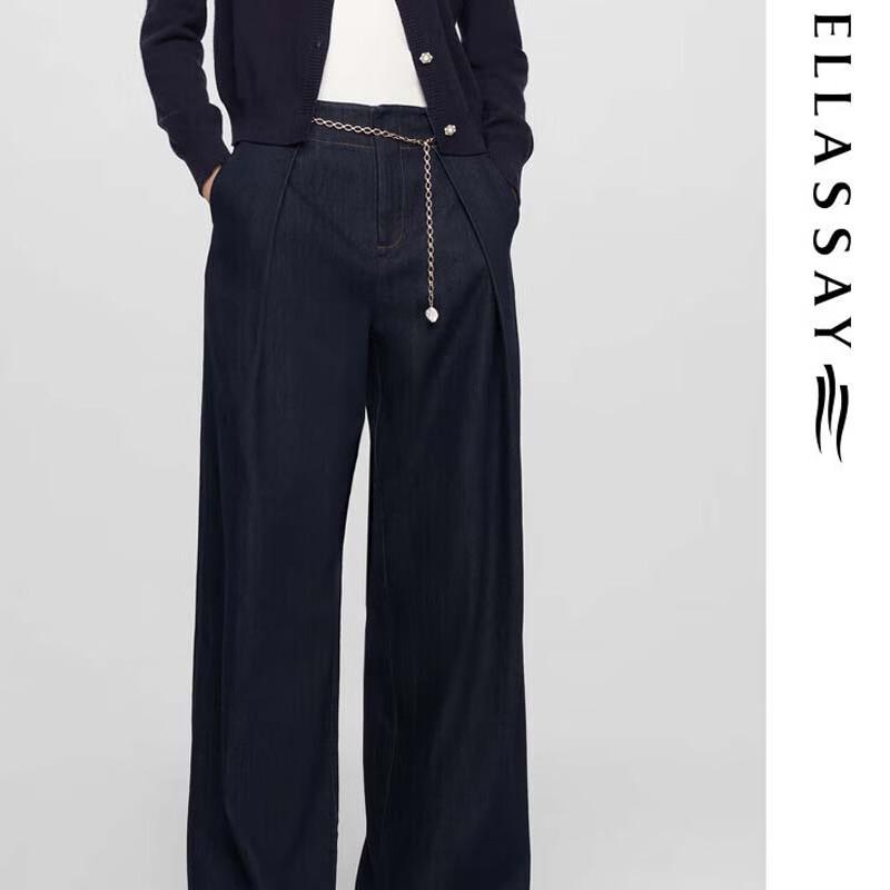 

ELLASSAY Women s Comfortable Tailored Wide-Leg Jeans L