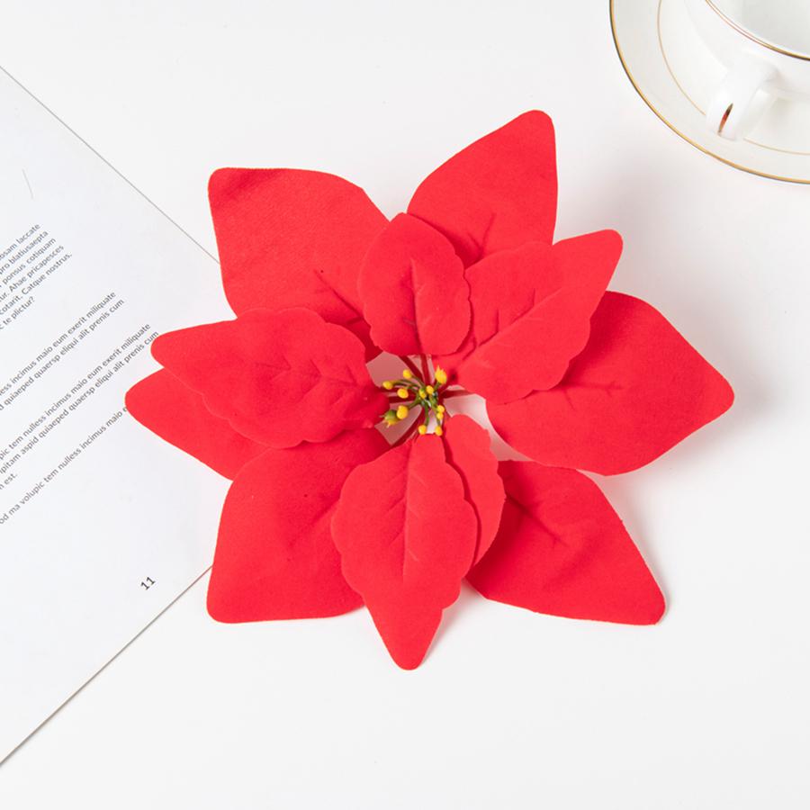

Cheap Velvet Poinsettia Floral Large Plants Christmas Tree Decor for Crafting Rose Outdoor Indoor Flower Wall Home Wedding Decor 5PCS красный