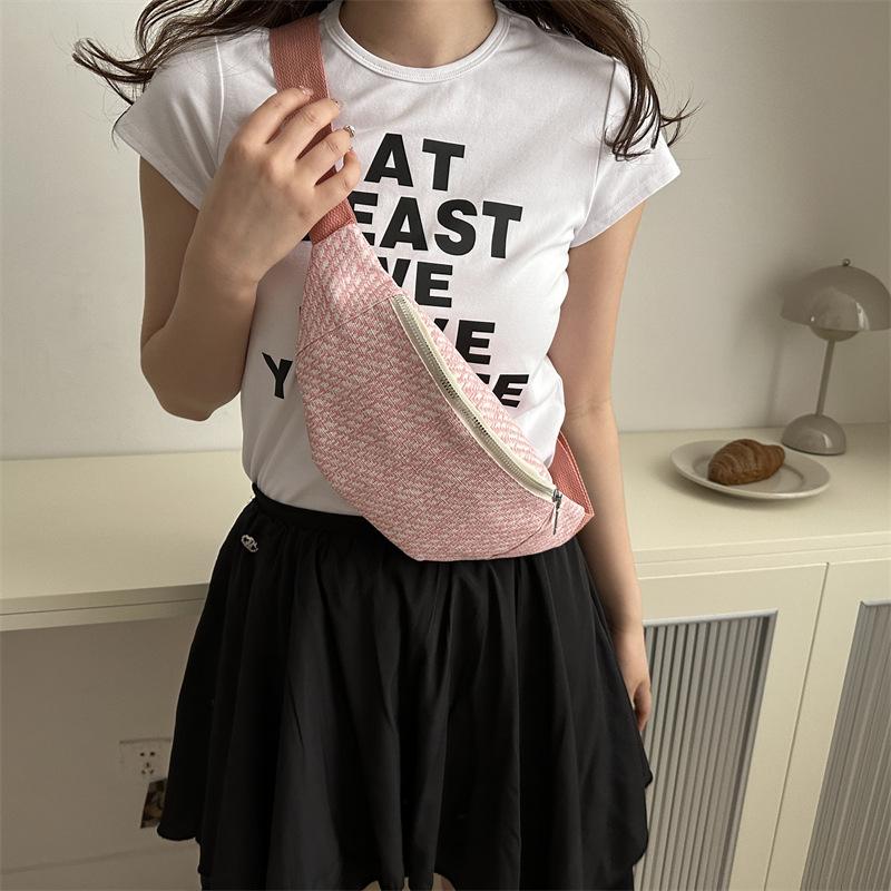 New Summer Slant-cross Bag Casual High-value Simple Exquisite Niche Design Fashionable and Fashionable Waist Bag