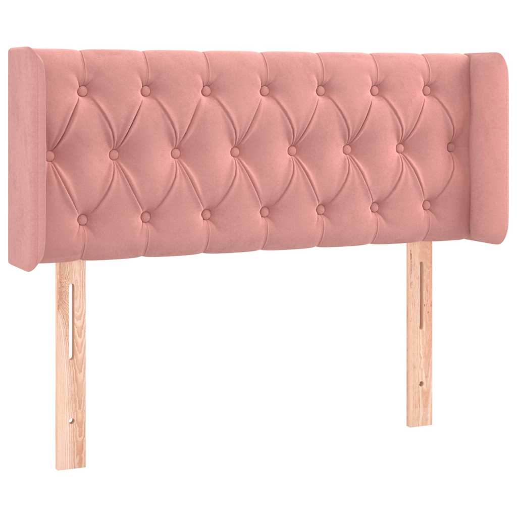 VidaXL Kopfteil mit Ohren Rosa 103x16x78/88 cm Samt