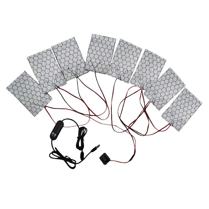 1 Set 1 To 3/5/6/7/8 Thermal Winter Heating Vest Pads Electric Cloth Heater USB Heating Pads Vest Heater For DIY Heated Clothing