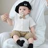 Baby Boy's First Birthday Formal Outfit – Short-Sleeve Shirt & Shorts Set
