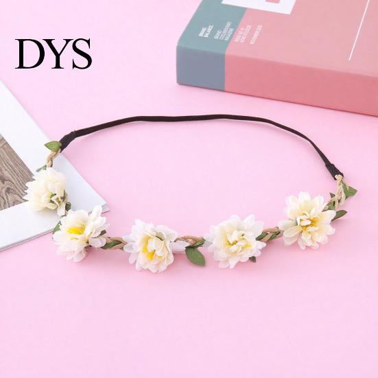 Nature Inspired Hair Accessory Flower Headband, Crown, Headpiece, Boho Floral Wreath Headband Artificial for Travel Wedding Birthday Festival