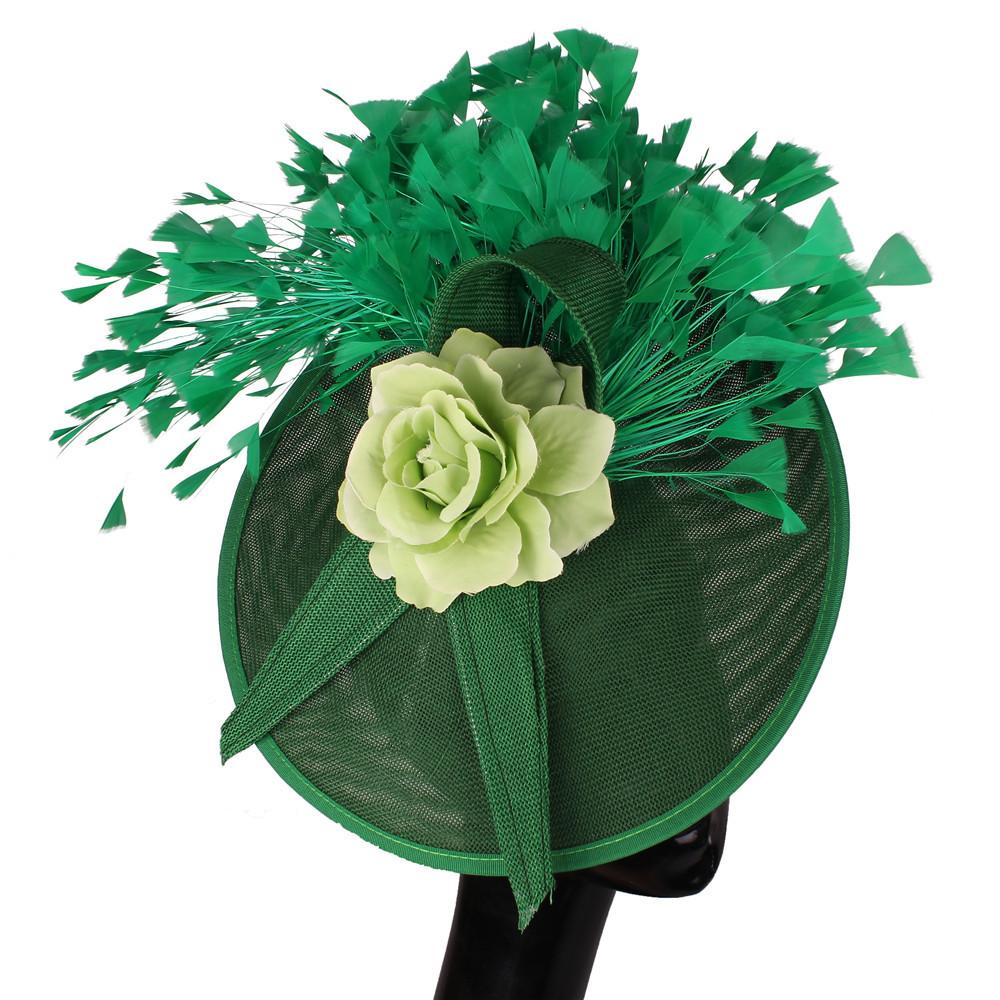 

Yellow Flower European And American Style Headgear Bridal Red With Purple Top Hat Imitation Linen Headband Hairpin Dual-Purpose зелений