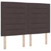 Boxspring Bed with Headboard Dark Brown 140 x 200 cm Fabric