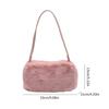 Trendy Plush Shoulder Tote Bag Great for Fashion Forward Women Perfect for Everyday Errands Travel Social Occasions  Black