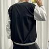Giacca da Uomo Autunno Inverno Ricamo Lettera Collo Alto a Righe Monopetto Stile Giovane Cardigan Largo Manica Lunga Streetwear Sport Cappotto da Baseball