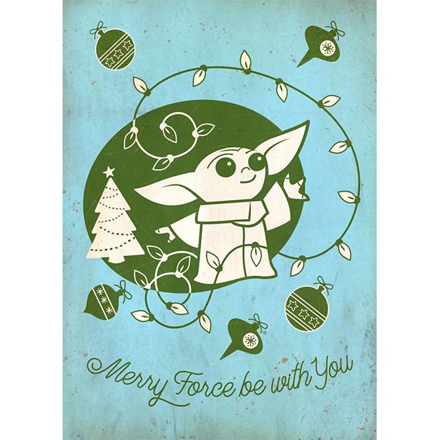 Disney Star Wars Christmas Cute Grogu Prints Poster Canvas Painting Modern Wall Art Pictures Living Room Bedroom Home Decoration
