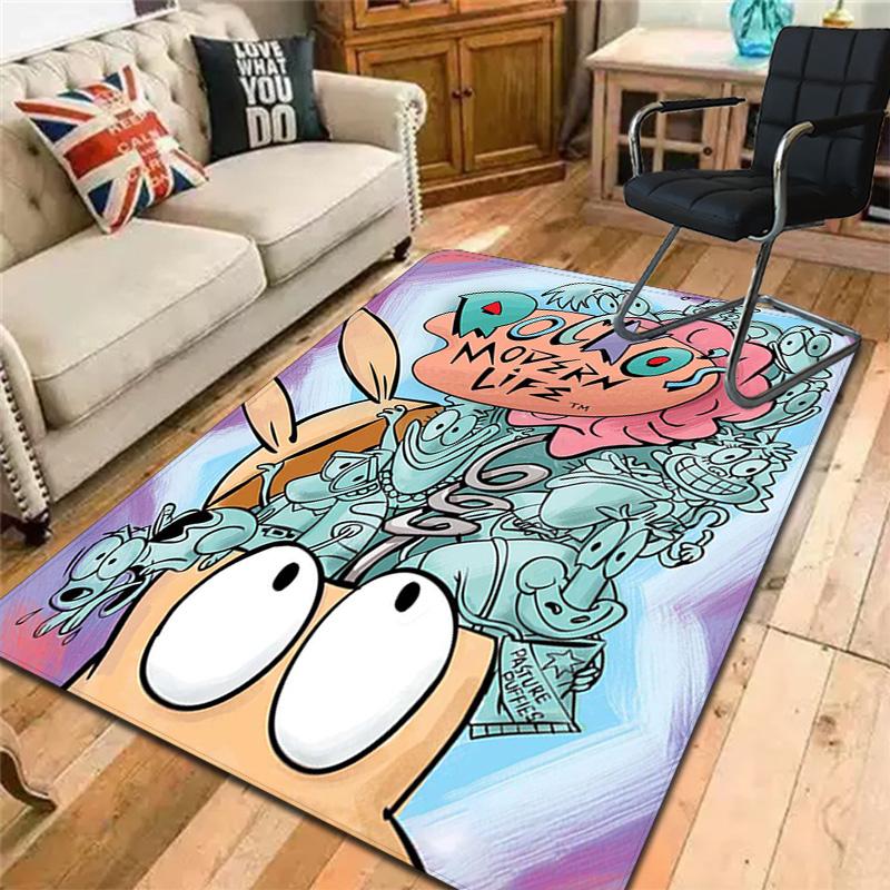 Rocko's Modern Life Rug Floor Mat for Living Room or Bedroom Soft and Comfortable Carpet a Gift for Birthday and Holiday.