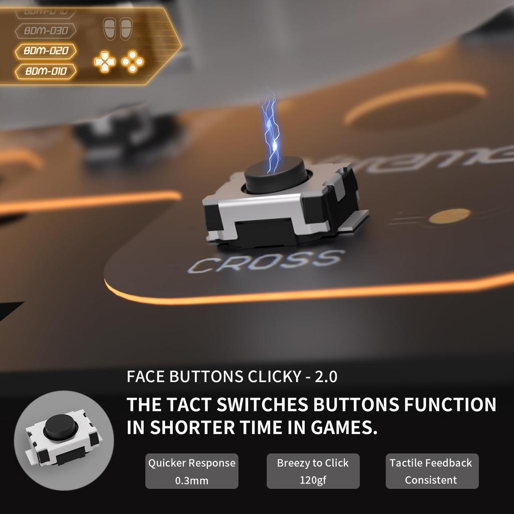 eXtremeRate Face Clicky Kit Compatible with PS5 Controller and Custom Hard Silicone Tactile Switch Action Button Mouse Click Kit Compatible with PS5