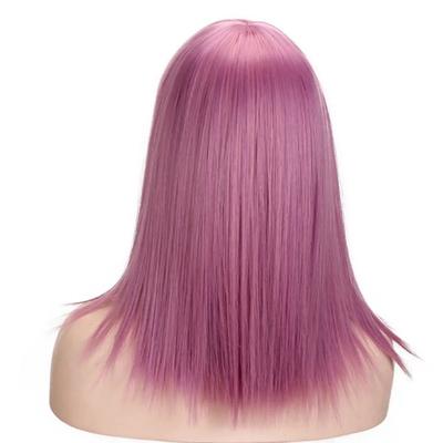 Theater Prop Pink Violet Long Hair Wig Cosplay Makeup Wig