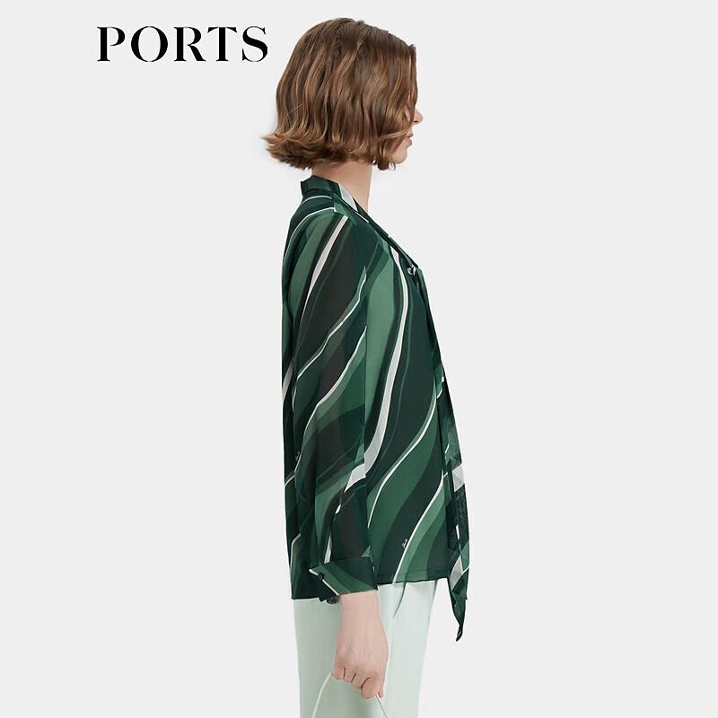 PORTS Women's Fall/Winter Printed Tie-Neck Blouse