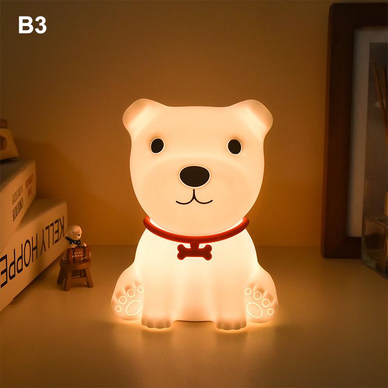 Cute Panda Sheep Rabbit Silicone Night Light USB Rechargeable Touch Dimmable Lamp for Kids Children Holiday Birthday Gift