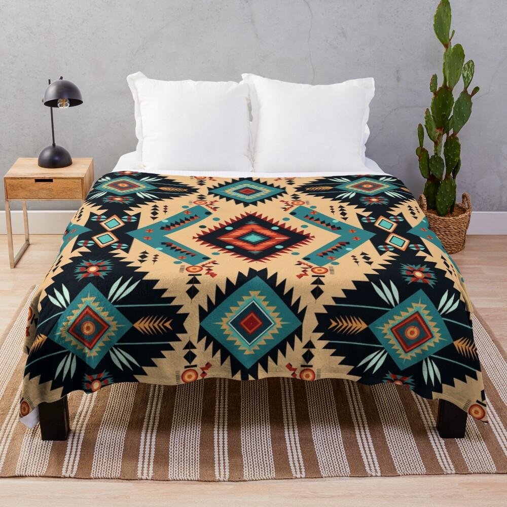 Indigenous Cherokee Nation Pattern Throw Blanket