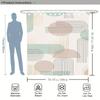 1 Elegant Geometric Print Shower Curtain - Light Beige With Soft Circles And Lines, Polyester Machine Washable, Hook Included