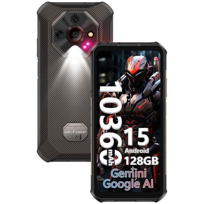 Smartphone Robuste 5G Ulefone Armor X16 12Go+128Go 6,56" 10360mAh Telephone Portable Incassable Android 15 Dural SIM/NFC/48MP Noir