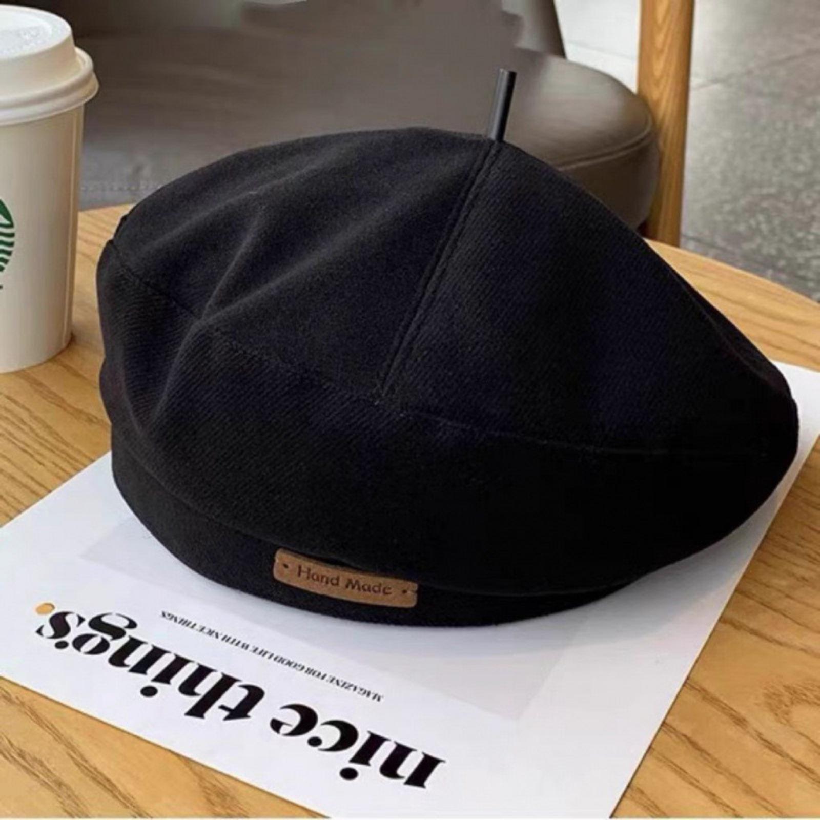 

Зимняя кепка вперед Универсальный берет-двусторонний One Size чёрный