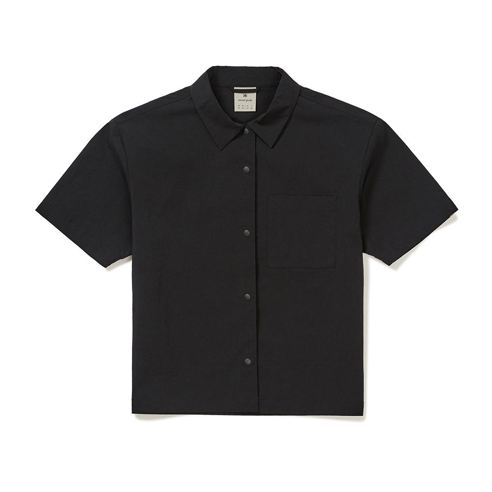 [Snowpeak] Root Women's Semi-Crop Pocket Short-Sleeve Shirt Black (S24MWRSH61)