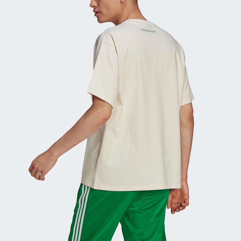 adidas Originály Star Wars Téma Yoda Potisk Volný Střih Sportovní Tričko s Kulatým Výstřihem Krátký Rukáv Unisex Top Off-White GP3461
