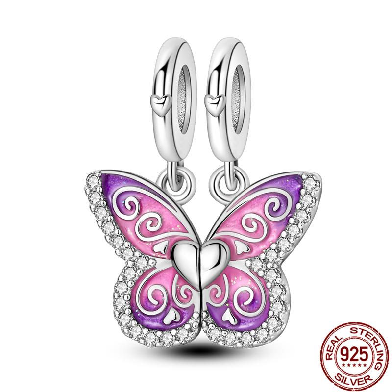 Fit Charms Fororiginal Bracelets 100%Copper Luminous Butterfly Series Beads Diy Jewelry Making For Women Gift