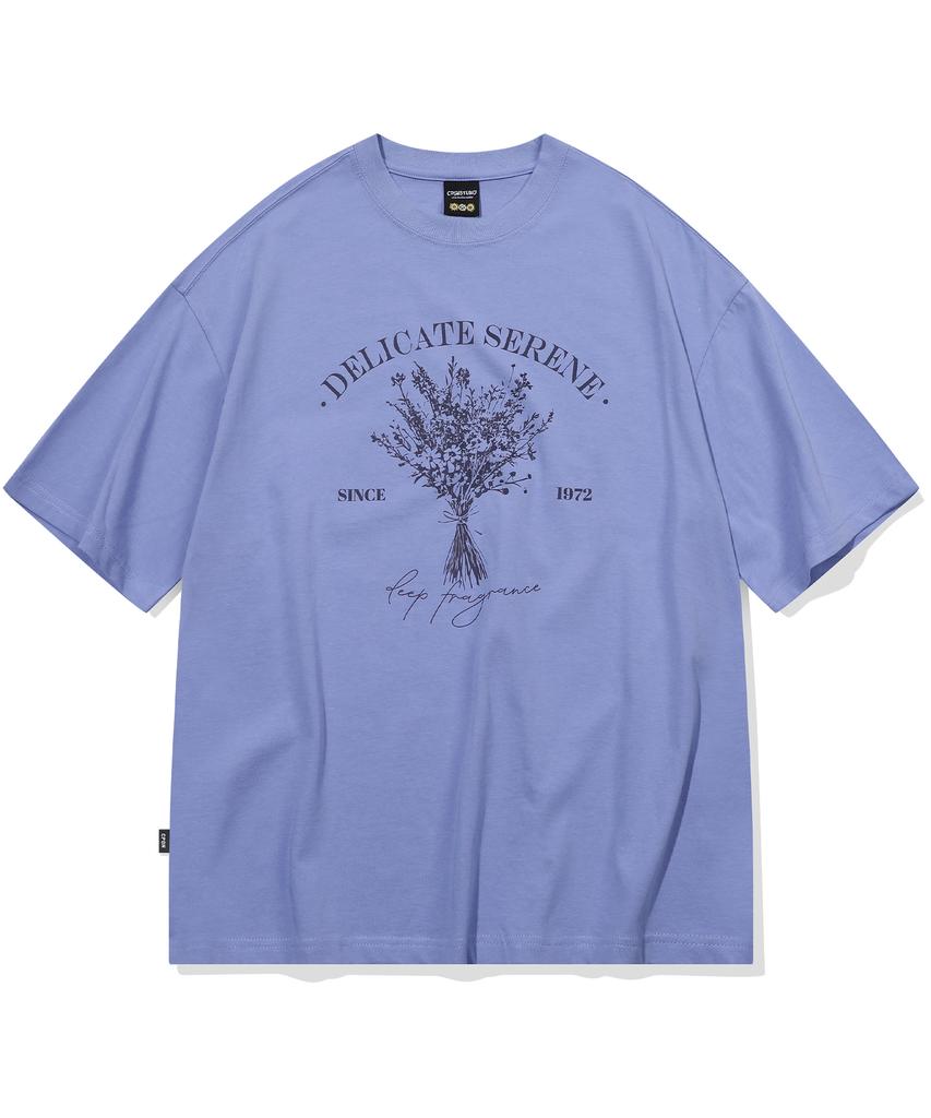 CPGN STUDIO Serene Flower Short Sleeve T-Shirt Lavender Blue