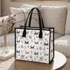Christmas Sleigh Print Tote Bag Casual Large Capacity Reusable Handbag for Daily Shopping