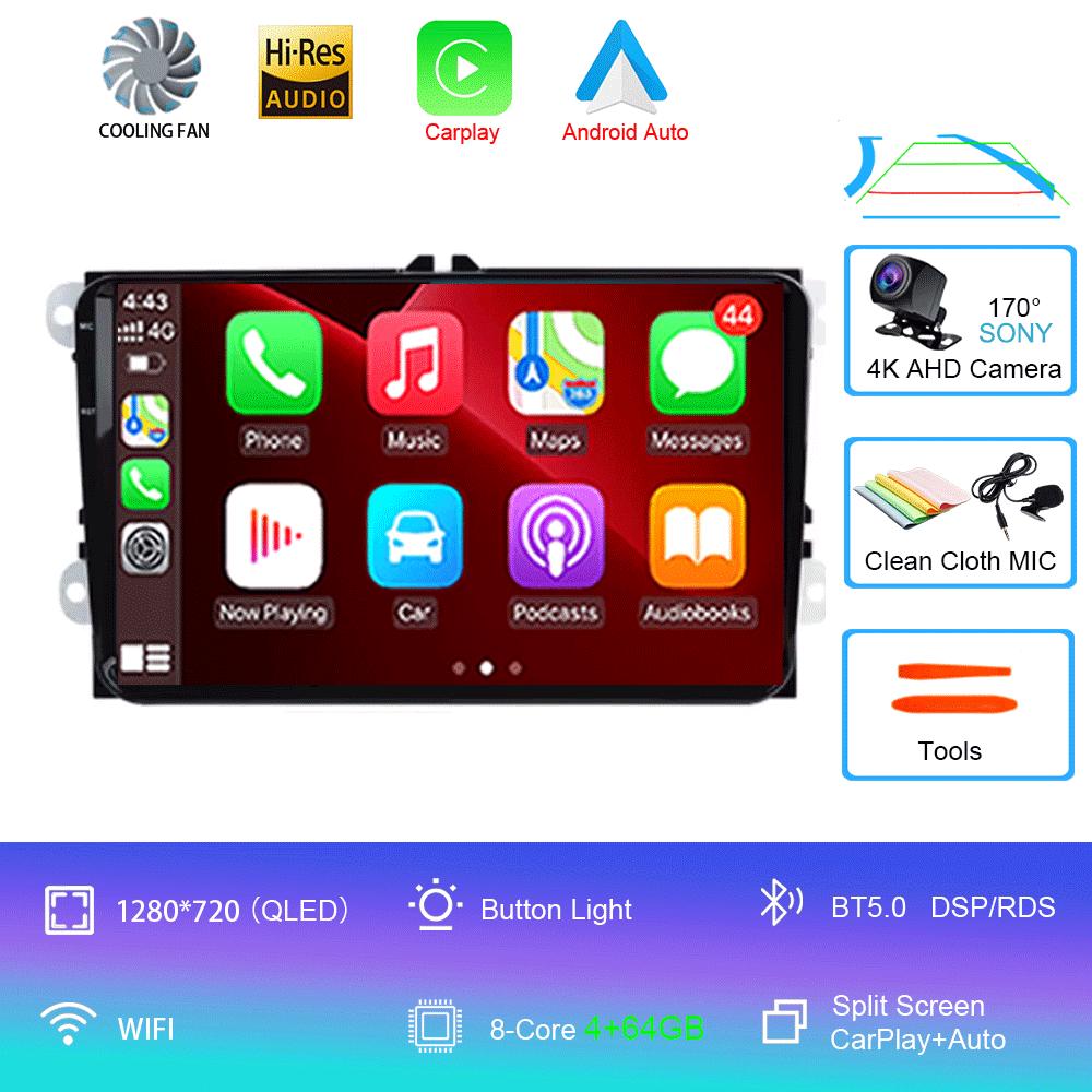 Android 14 Car Radio GPS Navigation For VW Passat B6 Amarok Volkswagen Skoda Octavia 2 Superb JettaT5 Golf 5 Multimedia