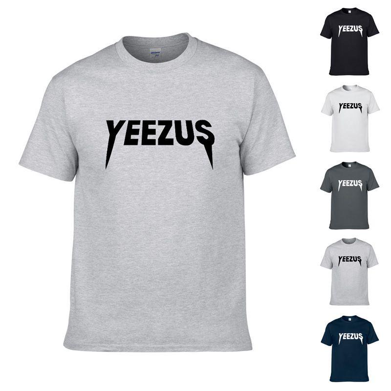 Yeezus Men Letter Short Sleeve Tshirt Cotton Shirt Tee Tops Casual Wear