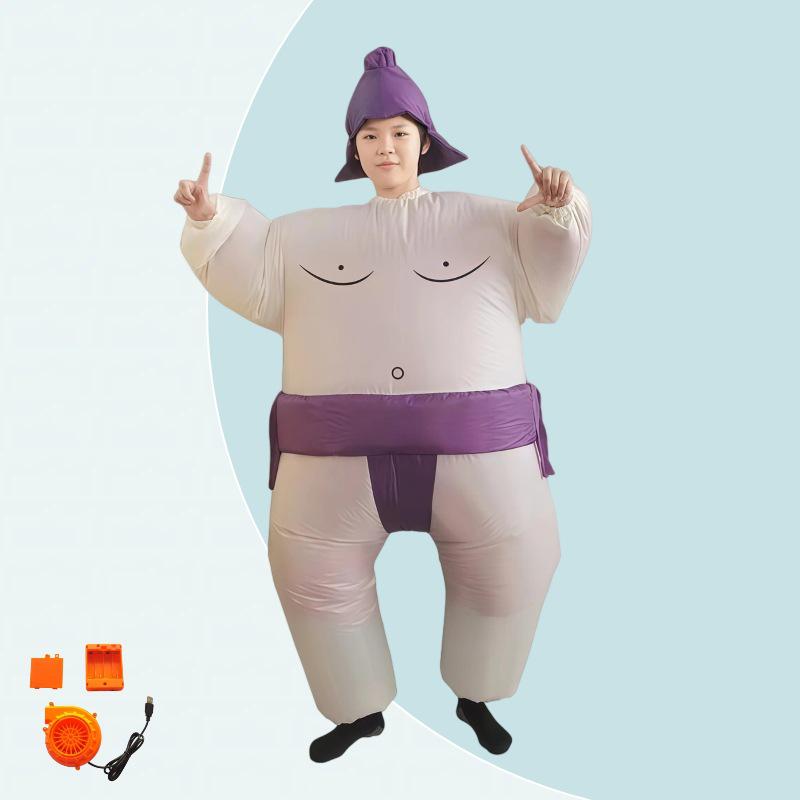 Halloween Inflatable Funny Fat Man Sumo Costume for Parties & Performances