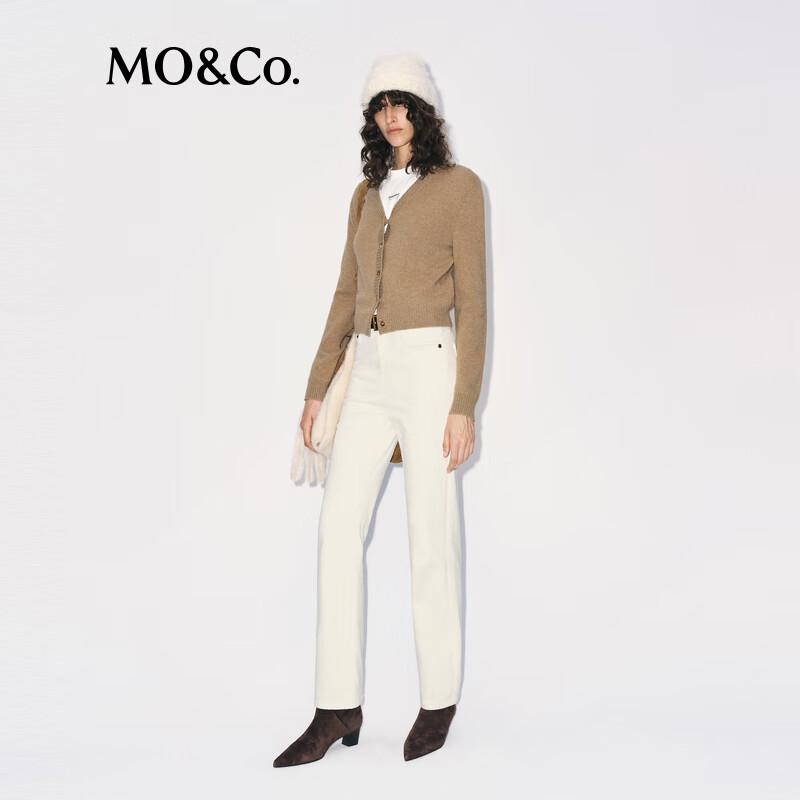 MO&Co. V-Neck Wool Blend Cardigan