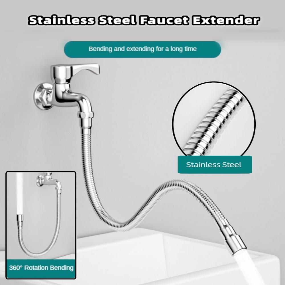 

1Pcs Stainless Steel Faucet Extender 360 º All-round Adjustment of Water Level Extension Hose Kitchen Shower Home Accessories 20cm