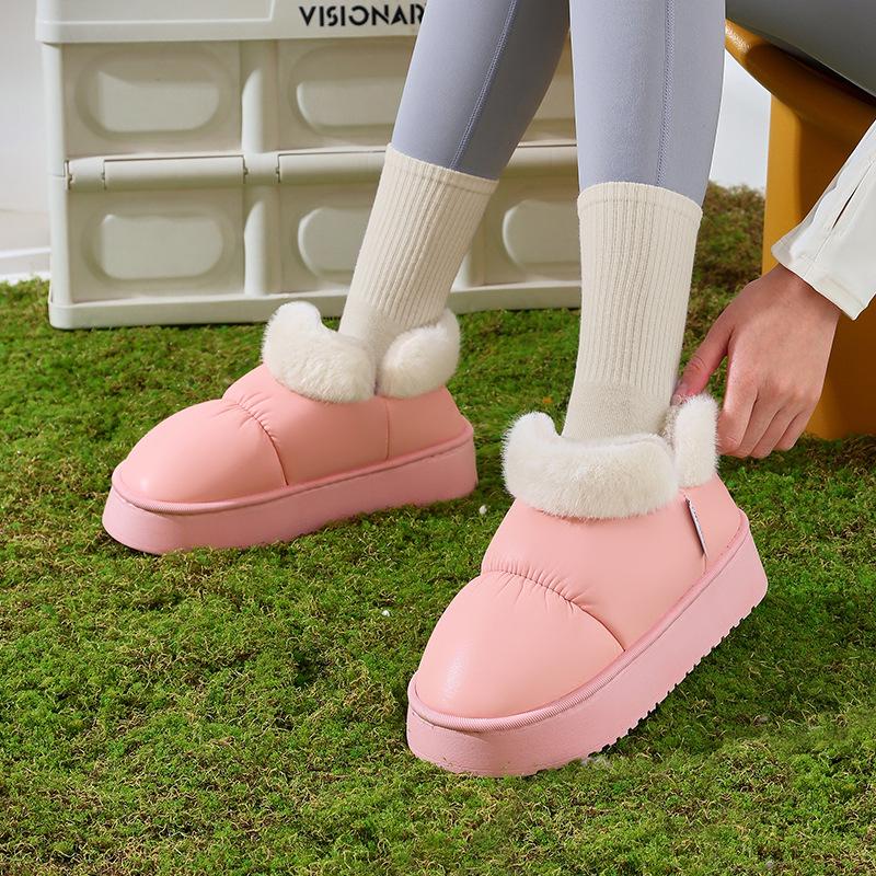 Routine good product winter cotton slipper bag and home interior simple warmth thick bottom fluff large opening external wear cotton