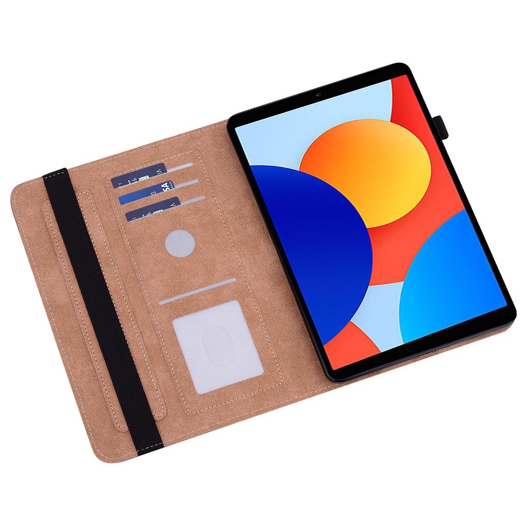 For Xiaomi Redmi Pad SE 4G 8.7 Inch Case Line Imprinted PU Leather Card Holder Tablet Stand Cover