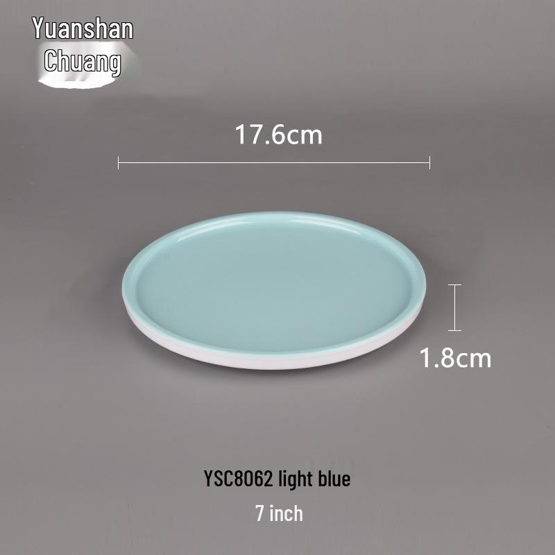 Creative Solid Color Melamine Plate – Faux Porcelain Round Tableware for Home or Hotel Use
