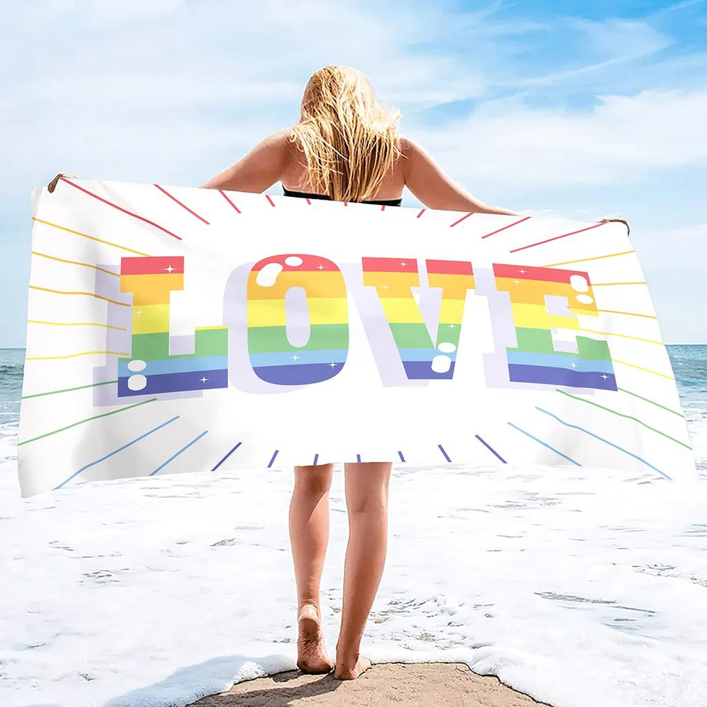 Rainbow Stripes Beach Towel Luxury Quick-dry Microfiber Pride Bath Towel Yoga Mat Sand Free Camping Travel Sport Swimming Towels