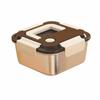 1800ML Stainless Steel Crisper Box Square Thickened Portable Crisper Box Reusable with Handle Sealed Lunch Box Camping Trip