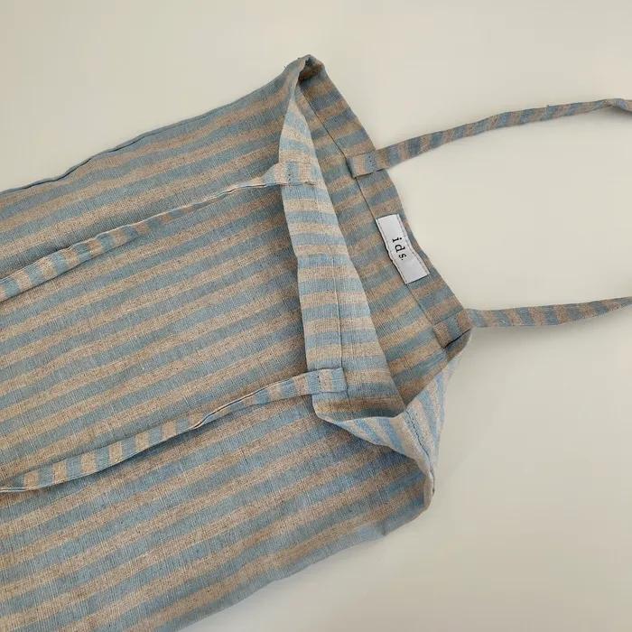 Linen sky-blue striped mini bag