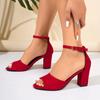 Fashion Summer Women Sandals Ankle Strap Heels Women Open Toe Chunky High Heels Shoes for Women 2025 New Party Dress Big Size Sandals