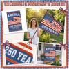 The 1776-2026 Flag Memorial Day Patriotic 0th Birthday 0 Years States Indoor Garden Decoration (0 YEARS)