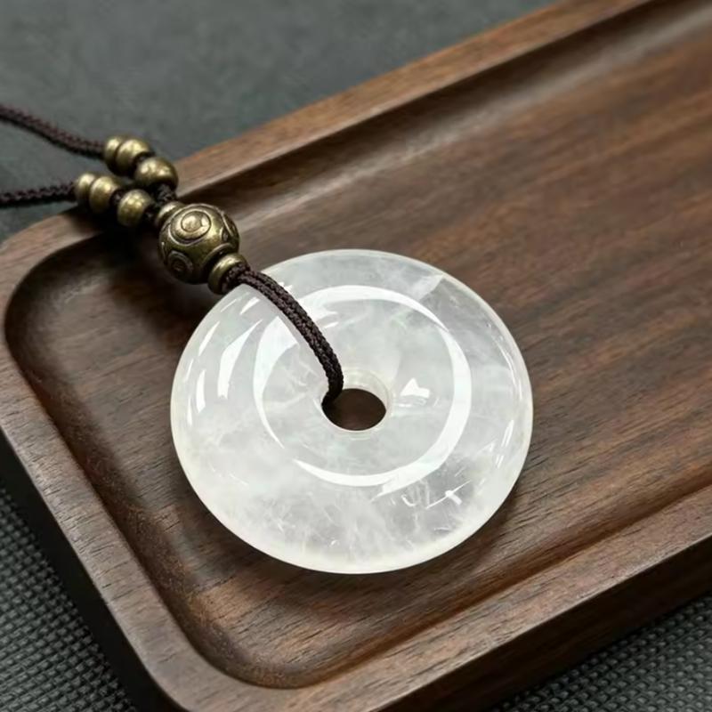 Ciondolo in Pietra Naturale di Cristallo a Forma di Ciambella da 50 mm per la Creazione di Gioielli Grande Perla Sfusa Quarzo Rosa Ametista Verde Opale Charms