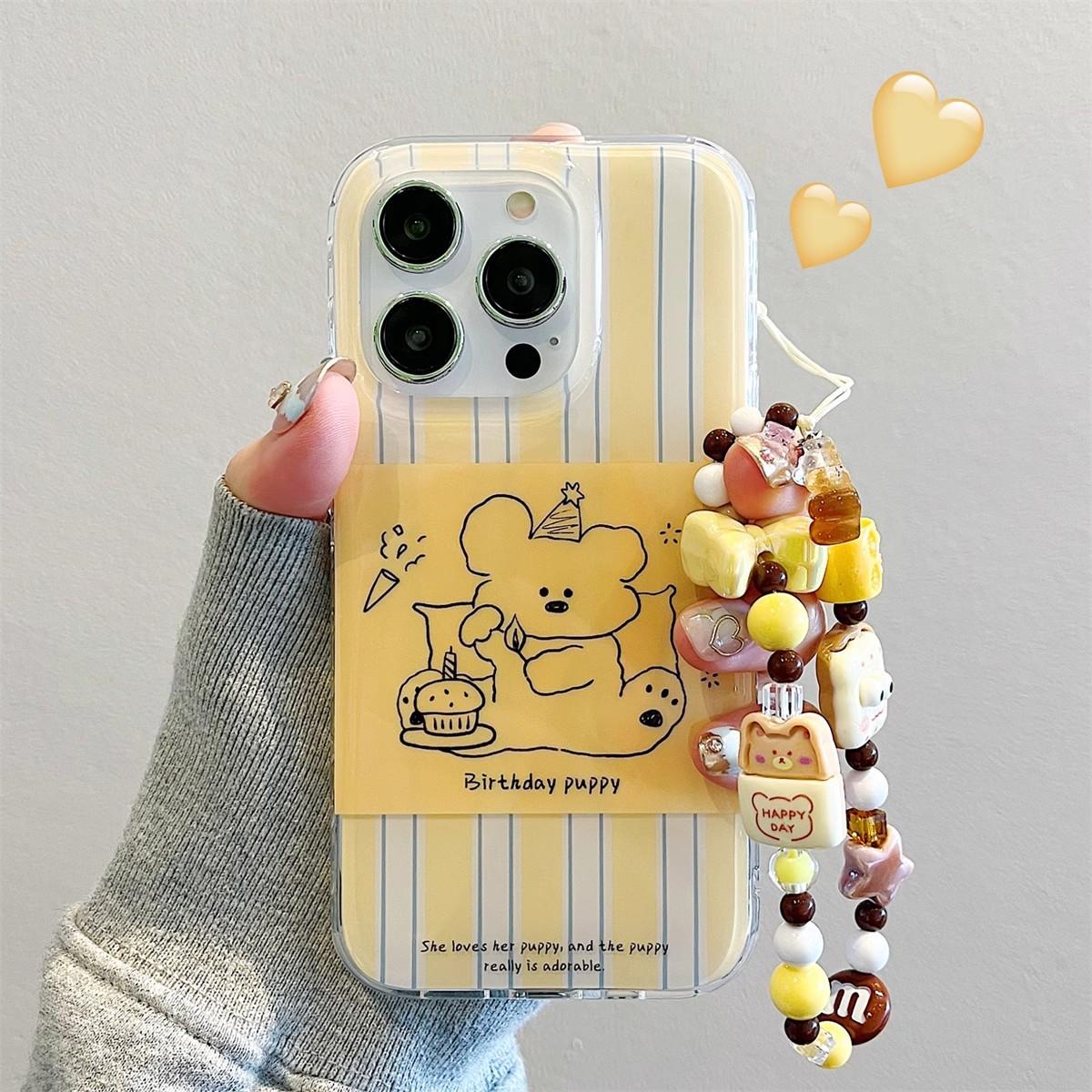 

Striped Cute Puppy Suitable for Opporeno13 Mobile Phone Case for Women Creative Opporeno10ins Style Oppoa iPhone 16