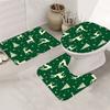 Christmas Tree Decorative Shower Curtain Bathroom Set - Machine Washable, With 12 Hooks, Including Toilet Seat Cover And Bathtub
