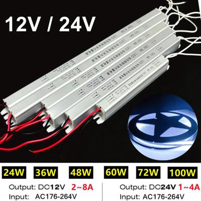 12V/24V Ultrathin Switching Power LED Driver Power Supply AC 220V Lighting Transformer for LED Strip 24W 36W 48W 60W 72W 100W