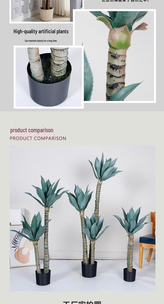 Luxurious Faux Orchid Agave Plant for Indoor Floor Decoration