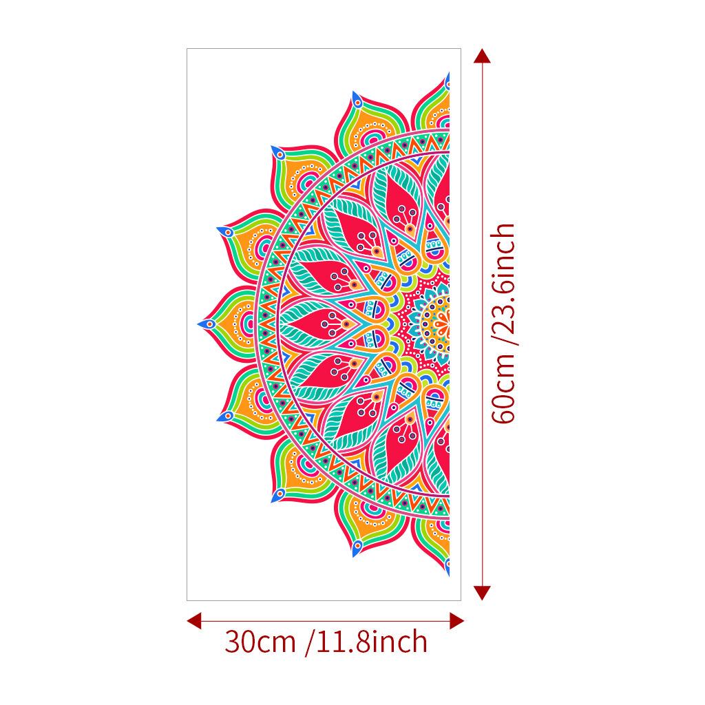Gold Colorful Large Mandala PVC Removable Wall Stickers