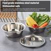 Multifunctional 201 Stainless Steel Grater Basin 3 In 1 Grater Strainer with Drain Basket Salad Maker Bowl